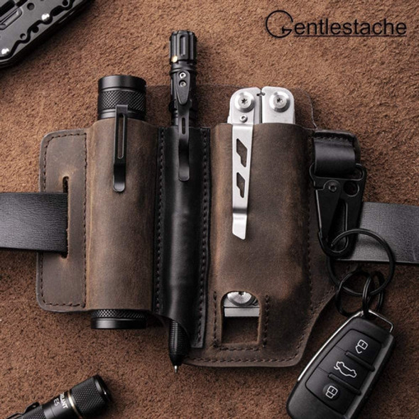 Funda Multiherramienta Para Cinturon De Cuero Marron 1