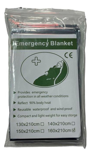 Manta Termica En Aluminio Supervivencia Emergencia 4 Vientos 1