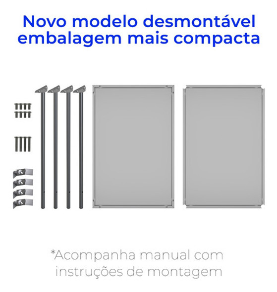 Mesa Auxiliar 3 Prateleiras 40x60x80cm Inox C/ Pé Nivelador 1