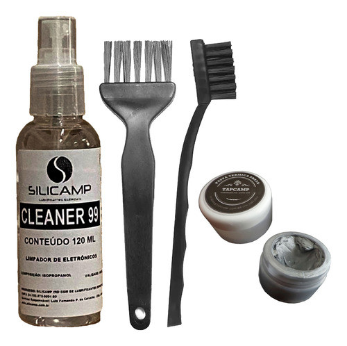 Kit Pasta Térmica Prata, Aplicador Limpa Placa Pincel Escova 0