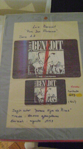 Tarjeta Telef Coleccion Telefonica Serie A7 Benedit 2 Gp3 U 1