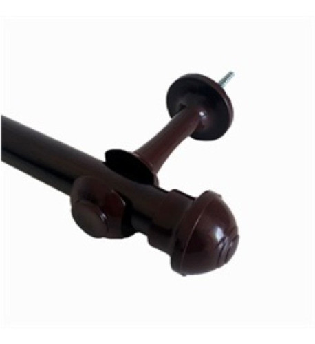 Kit 2 Suporte Para Varão Cortina Com Ponteira 28mm Imbuia 1