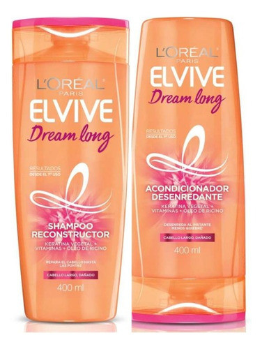 Shampoo+acondicionador Elvive Dreamlong Cabello Largo Dañado 0