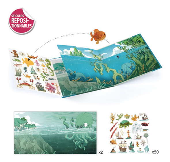 Stickers Reutilizables - Historias Bajo El Mar - Djeco 1