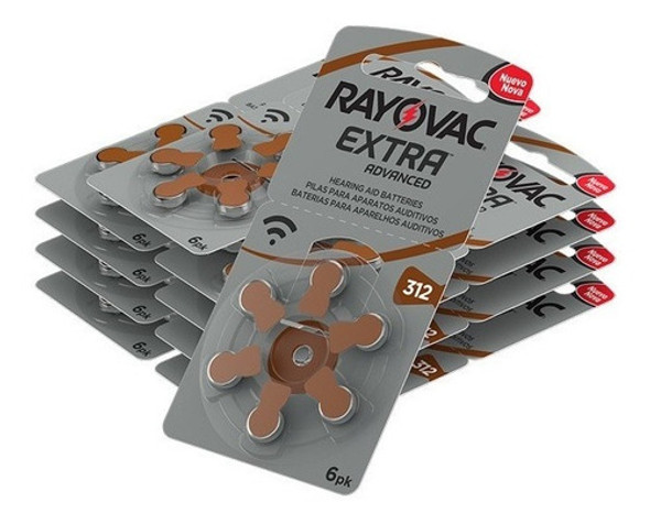 Pack X60 Uni Pila Rayovac Numero 312 Audifono Audiologia 0