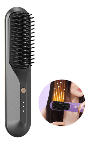 Escova De Alisamento De Cabelo Sem Fio Portátil 0