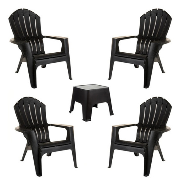 Set 4 Sillas Miami + Mesa Ratona - Exterior - Jardin 0