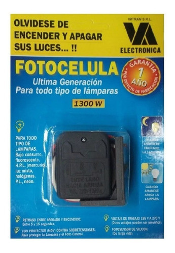 Fotocélula Universal 1300 Watts Imtran Plaza Verdi 0