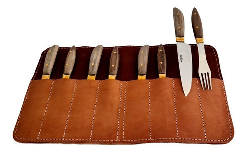 Cuchillo-tenedor Mission L Juego X 4 Estuche Cuero (71868) 0