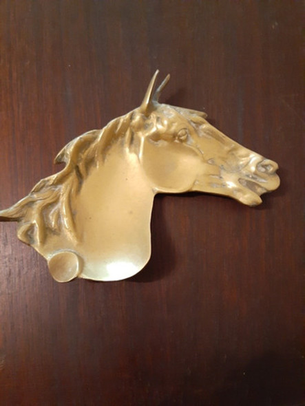 Cenicero De Bronce Macizo Con Forma De Caballo 0 Cenicero De Bronce Macizo Con Forma De Caballo 0
