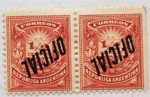 Argentina Servicio Oficial Cat. Gj. 10a Pareja Horizontal . 0