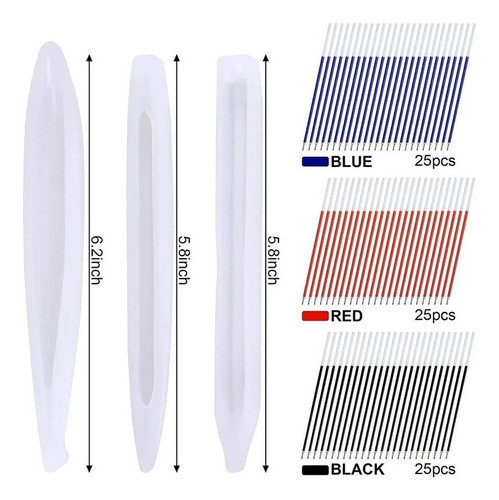 L 9 Pcs Molde De Resina De Silicone Para Caneta Com 75 Refil 1