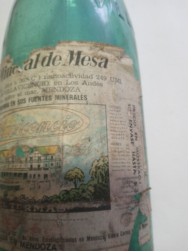 Antigua Botella De Agua Villavicencio Decada Del 60 1 Litro 1