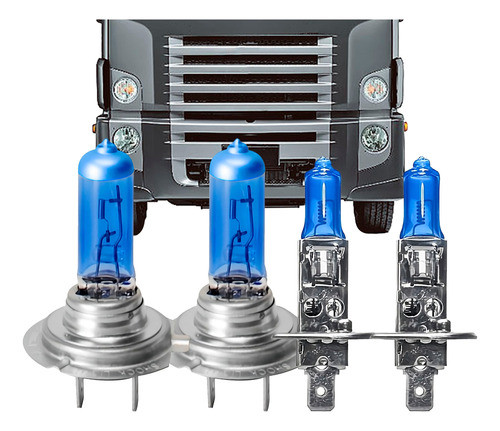 Kit Lâmpada Caminhão Onibus H7 H1 24v 70w Super Branca 0