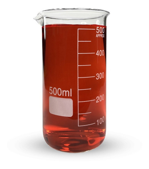 Becker De Vidro Forma Alta Graduado 500ml Bequer 0