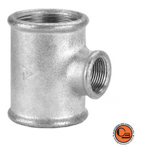 Tee Reducción Hierro Galvanizada Rosca Hembra 4 X 2 1