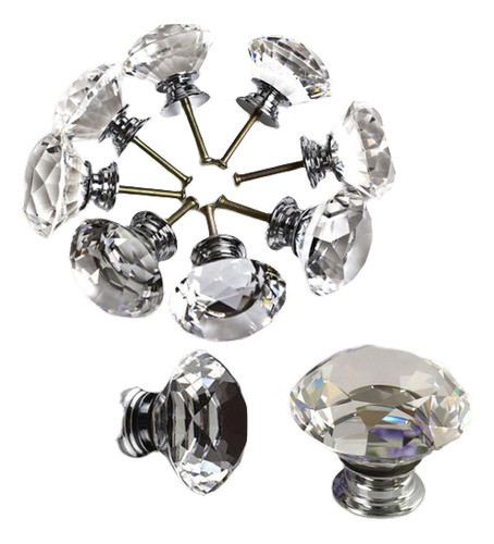Diamante De 8 X 40mm Claro Cristal Puerta Tirar Perilla Mani 0