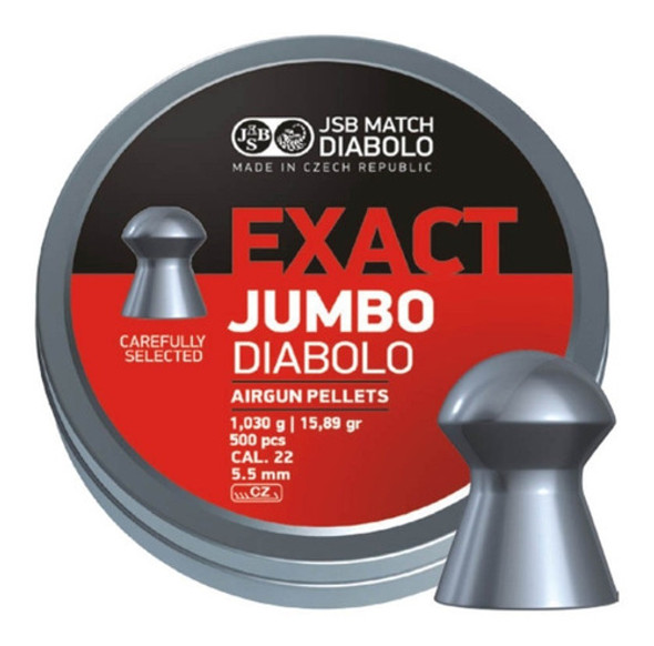 Balines Jsb Exact Jumbo Heavy Calibre 5,5 18,13gr Lata X500. 0 Balines Jsb Exact Jumbo Heavy Calibre 5,5 18,13gr Lata X500. 0