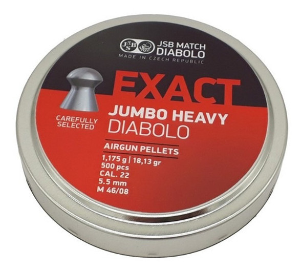 Balines Jsb Exact Jumbo Heavy Calibre 5,5 18,13gr Lata X500. 1 Balines Jsb Exact Jumbo Heavy Calibre 5,5 18,13gr Lata X500. 1
