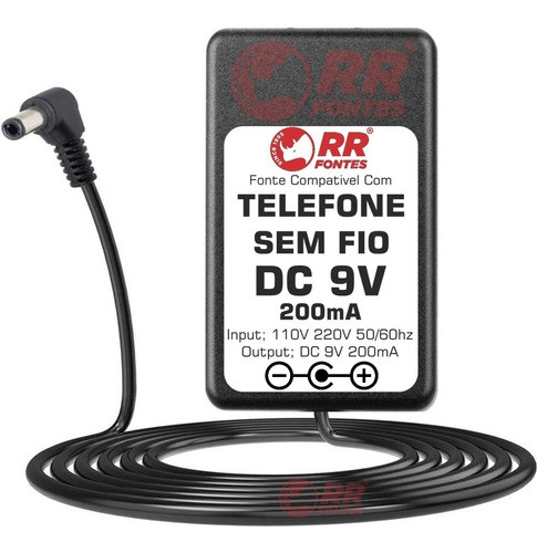 Fonte Carregador P/ Telefone Sem Fio Toshiba 9v 350ma 1