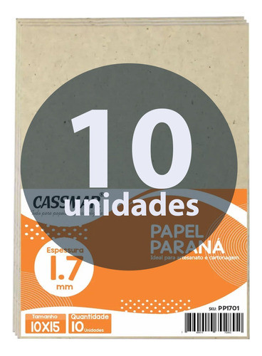 Papel Paraná Para Cartonagem Cassmar 1,7mm 10x15cm 10un 1
