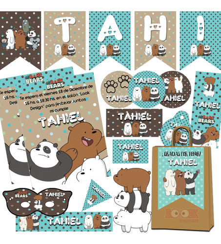 Kit Imprimible Candy Bar Osos Escandalosos Personalizado 0