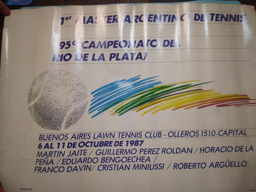 Poster - 1 Master Argentino De Tenis - Año 1987 - Lawn Tenis 0
