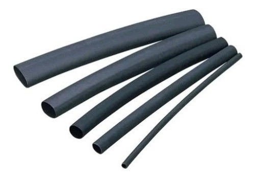 Termocontraible 6mm Color Negro De 6mm A 3mm X Mt 0