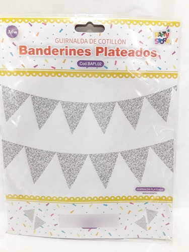 Guirnalda Banderin Plata 3,6 M Largo 1