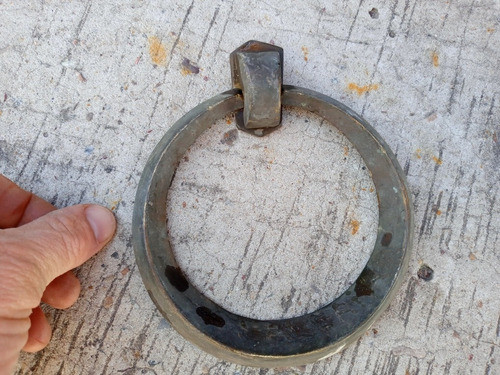 Antiguo Llamador Bronce P/ Puerta 300 Grs - 13,7 Diametro 0