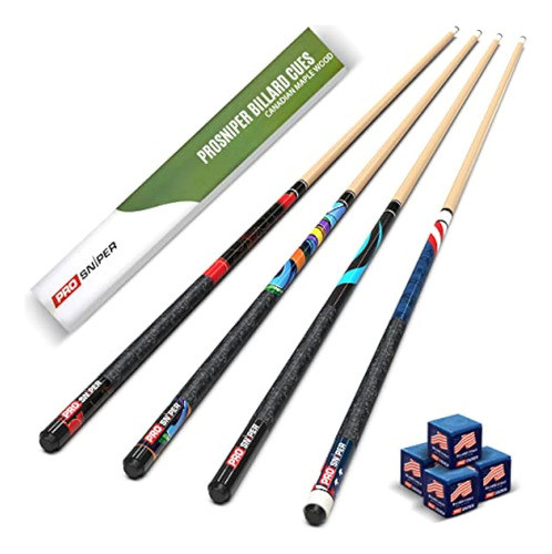 Prosniper Pool Cues | Juego De 4 Palos De Taco De 0