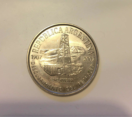 Moneda Argentina Conmemorativa Petróleo. De 2 Pesos. 0