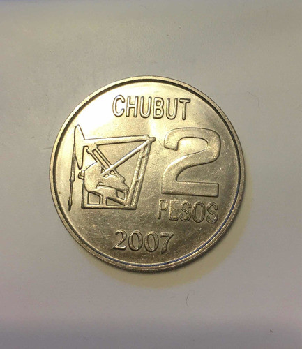 Moneda Argentina Conmemorativa Petróleo. De 2 Pesos. 1
