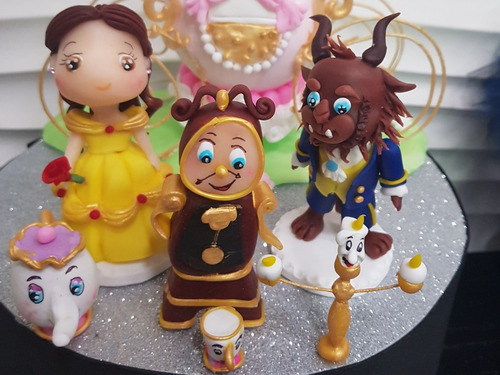 Cake Topper La Bella Y La Bestia Con Accesorios 0