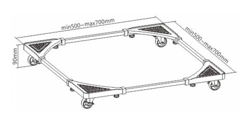 Soporte Con Ruedas Para Heladeras Y Lavarropas H Worldmaster 1
