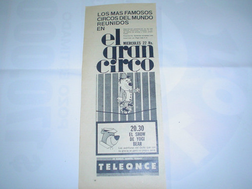 El Gran Circo Teleonce Show Yogi Bear Pepsi Publicidad 1963 0