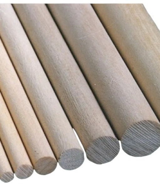 Varilla Madera Circular Diametro 12mm 1 Mt De Largo X12 Unid 0