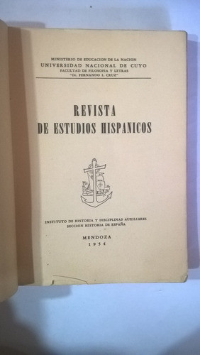 Revista De Estudios Hispánicos I - Cuyo Furlong Torre Revelo 0