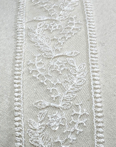 Puntilla De Tul Bordado - Crudo - 50 Mm Ancho X 1 Mtrs 0