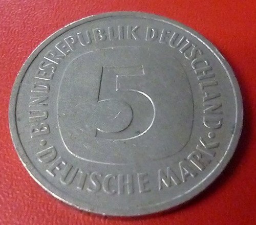Alemania Moneda 5 Deutschemark 1975 D Xf 1