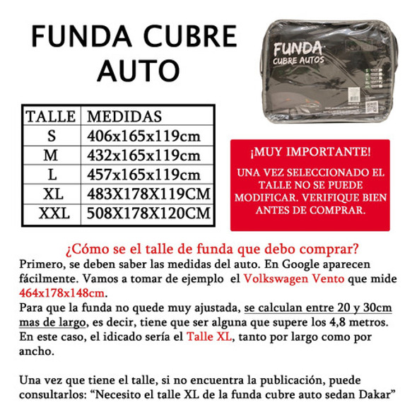 Funda Cubre Coche Auto Pesada Reforzada Dakar - Talle Xxl 1
