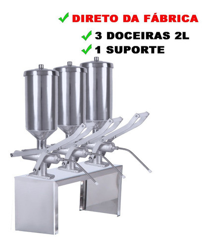 Kit 3 Doceiras Churros 2 L Alumínio + Suporte Doceira R2 0
