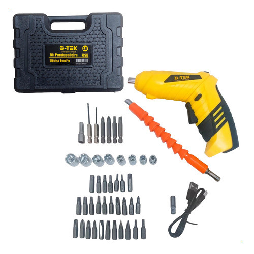 Kit Mini Parafusadeira Elétrica S/ Fio Recarregável 48 Peças 0