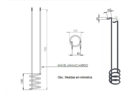 Ebulidor Grande 5kw Para Aquecedor De Agua Eletrico 220v 0