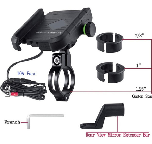 Soporte Protector Porta Celular Para Moto Y Cargador Usb 3.0 1