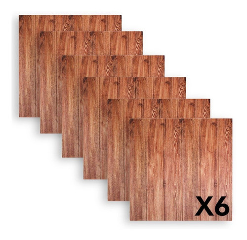Pack X6u Revestimiento De Pared Autoadhesivo 3d Marron 1