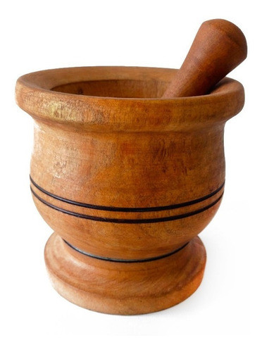 Mortero De Madera Grande Con Pilón De Algarrobo 0