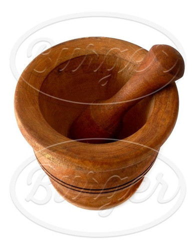 Mortero De Madera Grande Con Pilón De Algarrobo 1