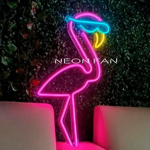 Cartel Neon Led Flamenco Canchero Base En Acrilico 0