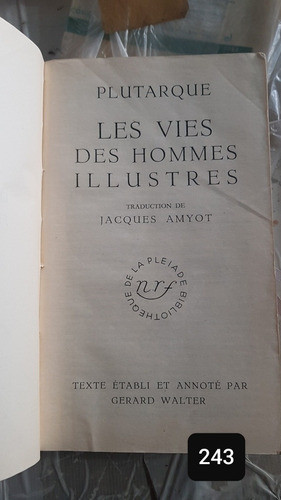 Les Vies Des Hommes Ilustres Plutarque En Frances 0